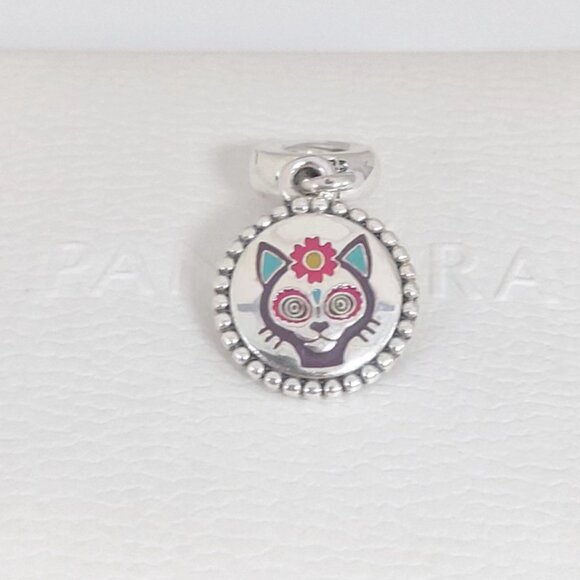 Pandora Mexico Day of the Dead Calaca Gato Dangle Charm S925 Silver with box - Picture 4 of 7
